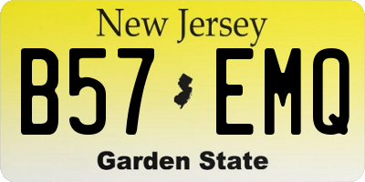 NJ license plate B57EMQ
