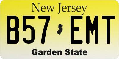 NJ license plate B57EMT