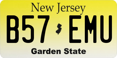 NJ license plate B57EMU