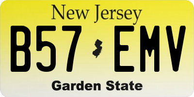 NJ license plate B57EMV