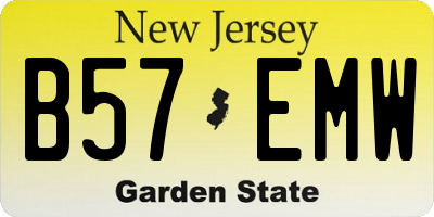 NJ license plate B57EMW
