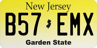 NJ license plate B57EMX