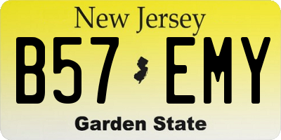 NJ license plate B57EMY