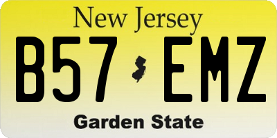 NJ license plate B57EMZ