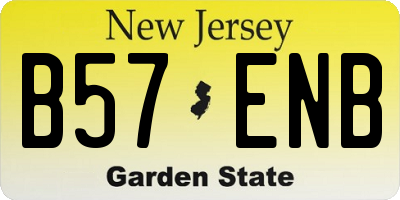NJ license plate B57ENB