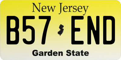 NJ license plate B57END