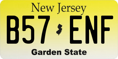 NJ license plate B57ENF