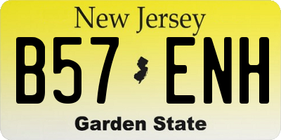 NJ license plate B57ENH