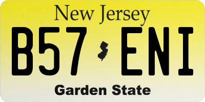 NJ license plate B57ENI