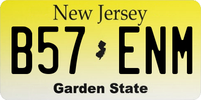 NJ license plate B57ENM