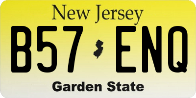 NJ license plate B57ENQ