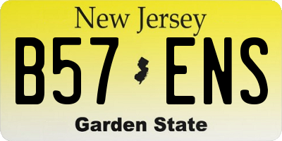 NJ license plate B57ENS