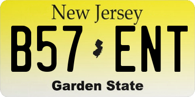NJ license plate B57ENT