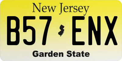 NJ license plate B57ENX