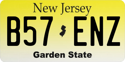NJ license plate B57ENZ