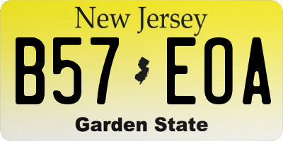 NJ license plate B57EOA