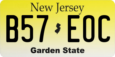 NJ license plate B57EOC