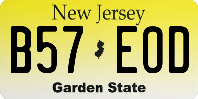 NJ license plate B57EOD