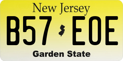 NJ license plate B57EOE