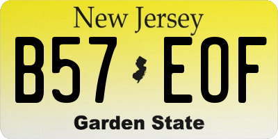 NJ license plate B57EOF