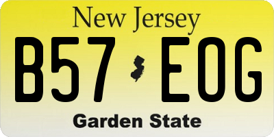NJ license plate B57EOG