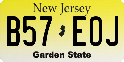NJ license plate B57EOJ