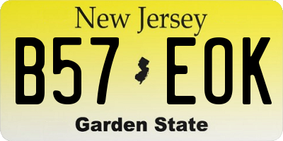 NJ license plate B57EOK