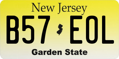 NJ license plate B57EOL