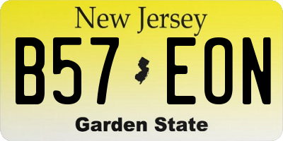 NJ license plate B57EON