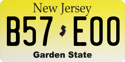 NJ license plate B57EOO
