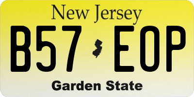 NJ license plate B57EOP