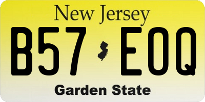 NJ license plate B57EOQ