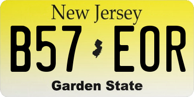 NJ license plate B57EOR