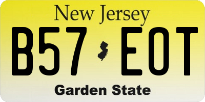 NJ license plate B57EOT
