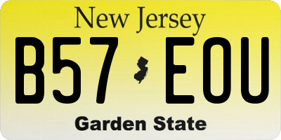NJ license plate B57EOU