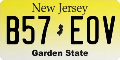 NJ license plate B57EOV