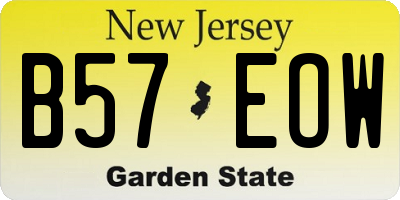 NJ license plate B57EOW