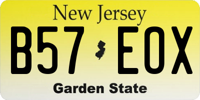 NJ license plate B57EOX