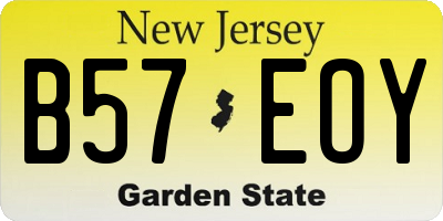 NJ license plate B57EOY