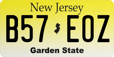 NJ license plate B57EOZ