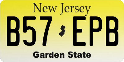 NJ license plate B57EPB