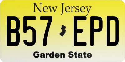 NJ license plate B57EPD