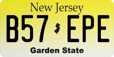 NJ license plate B57EPE