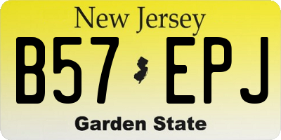NJ license plate B57EPJ