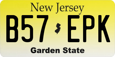 NJ license plate B57EPK
