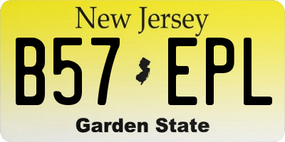 NJ license plate B57EPL
