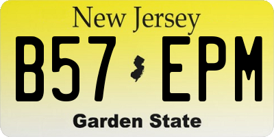 NJ license plate B57EPM