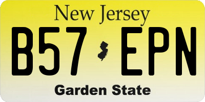 NJ license plate B57EPN