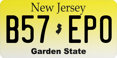 NJ license plate B57EPO