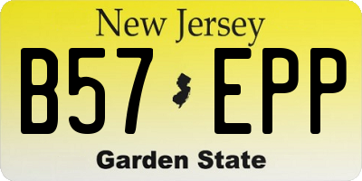 NJ license plate B57EPP